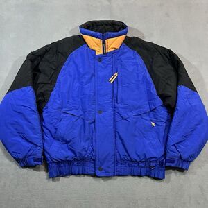 Field & Stream Puffer Jacket Mens Sz Large‎ Blue Black Nylon Winter Snow Vantage